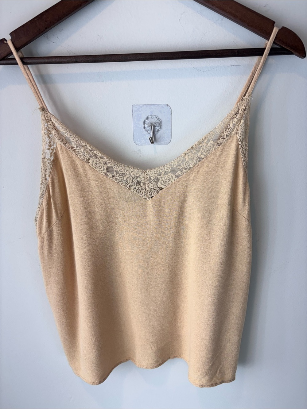 Forever 21 Cream Lace-Trim Slip Cami